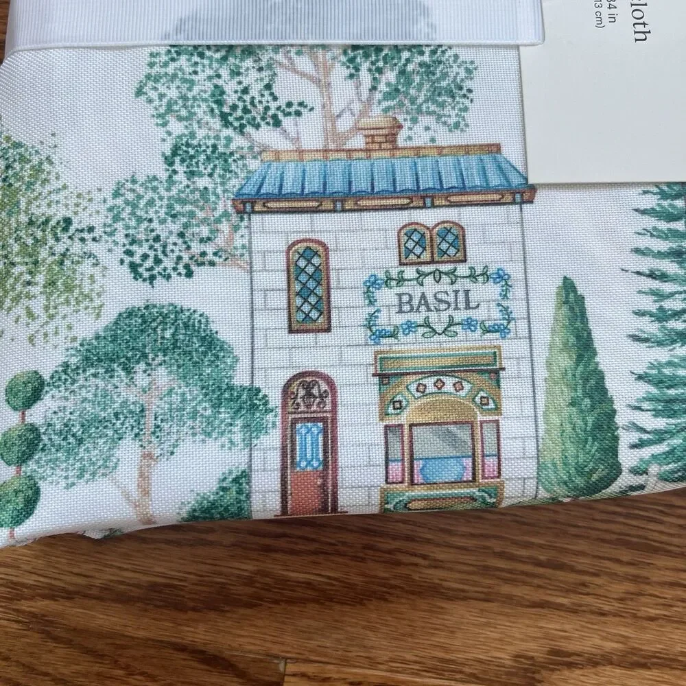 Lenox Spice Village White Tablecloth 60x84 in Cottage Country VIRAL
